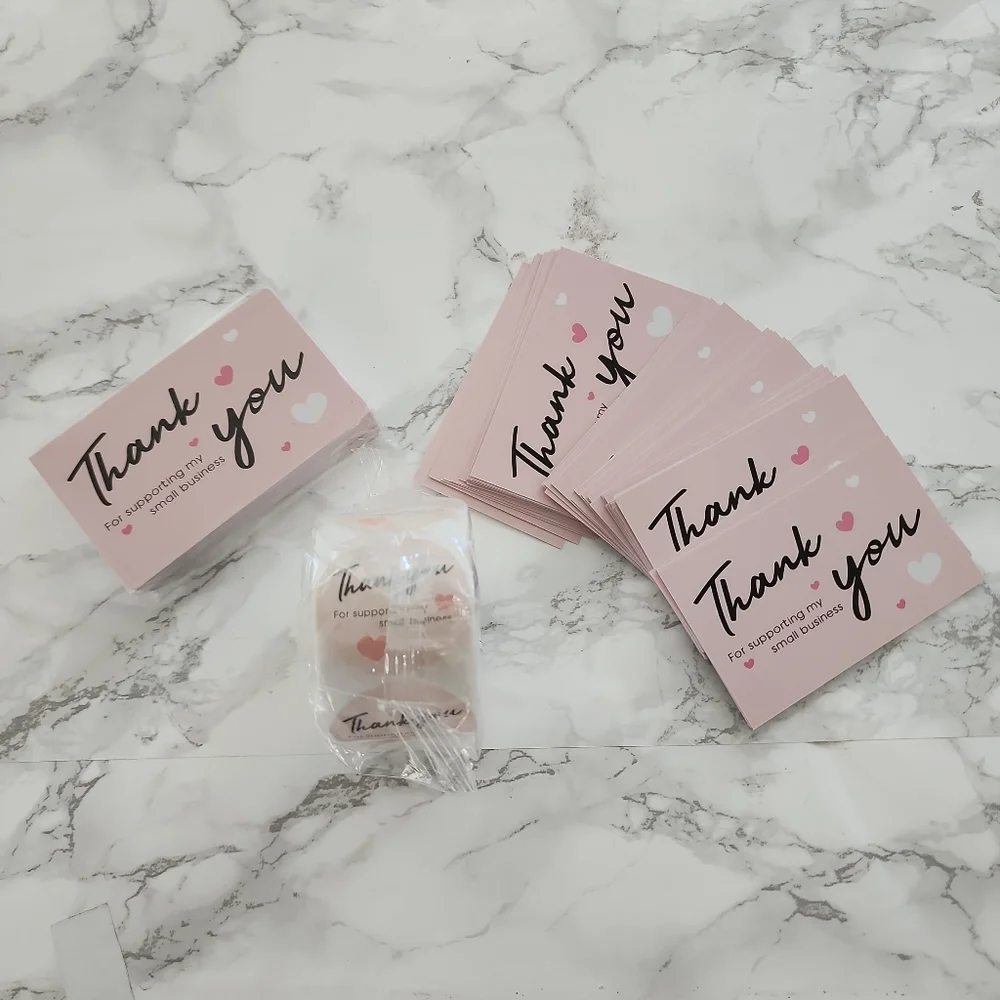 300 Pc Thank you Cards and Stickers
